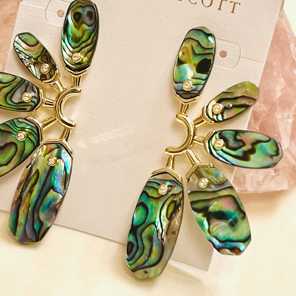 ๐บ๐HP๐๐บ NWT Kendra Scott Ashlyn Abalone Shell Statement Earrings - Picture 10 of 16
